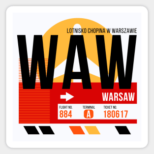 Warsaw (WAW) Airport // Sunset Baggage Tag Sticker